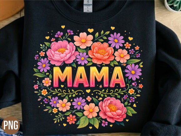 Colorful Floral Mama Garden Bloom PNG