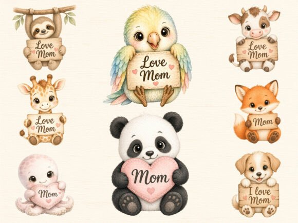 Creating Heartfelt Designs: A Guide to Using Baby Animal Watercolor Clipart for Mother’s Day