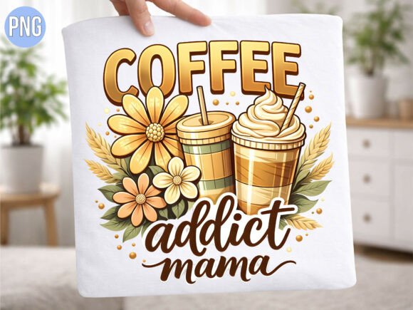 Elevating Brand Identity with the Coffee Addict Mama Floral Graphic PNG: A Strategic Asset for Modern Creators