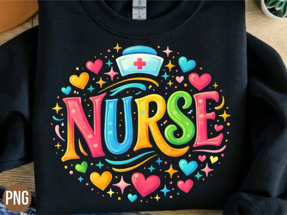 Enhancing Medical-Themed Creativity with Cute Colorful Nurse Heart PNG Designs
