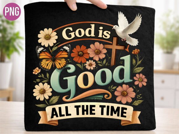 God is Good All the Time Floral PNG: Elevating Faith-Based Designs with Digital Art