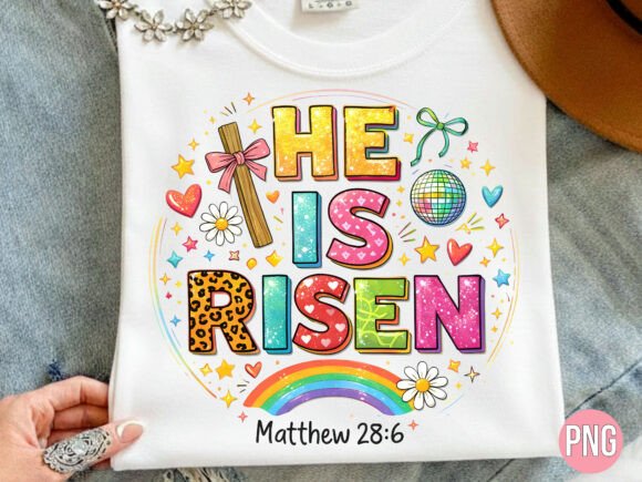 He Is Risen Christian Easter Cross PNG