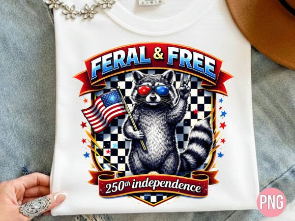 Unleashing Creativity with the Feral and Free Raccoon 4th July PNG